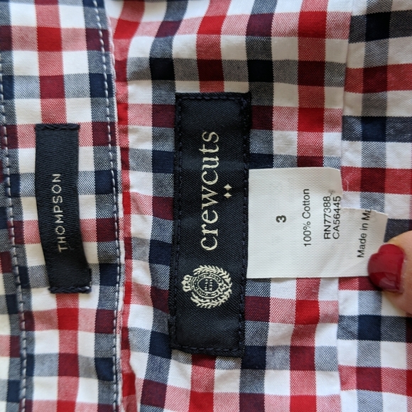 Crewcuts by J Crew long sleeve Thompson gingham dress shirt 3T toddler boys - Picture 2 of 7